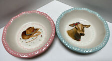 Pioneer Woman Floral Medley 5.5-Inch Stoneware Mini Pie Pans Hat Cow Set 2 picture