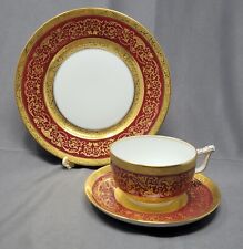 Rosenthal Selb Bavaria Gold Encrusted  Red Trio Cup and Saucer C. 1930 picture
