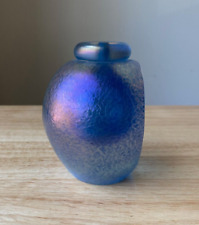 Vintage PHILABAUM Iridescent Blue Faceted Glass Perfume Bottle - READ picture