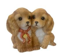 HOMCO 1988 Masterpiece Collection Pair Of Cocker Spaniel Puppies Dogs Figurine picture