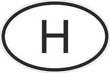 OVAL sticker flag country code bumper decal car hungary hungarian H picture