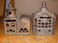 2-A.C. WILLIAMS CAST IRON SMALL DOMED BUILDING MOSQUE STILL BANKS GOOD PAIR LOOK picture