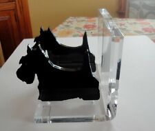 2 Vtg Midcentury Spisani Italy Lucite Acrylic Scotty Scottie Dog Book Ends  picture