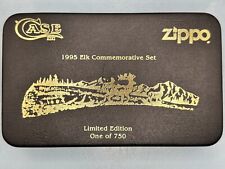 Limited Edition 1995 Elk Commemorative Set Zippo Lighter & Knife Set # 1 Of 750 picture