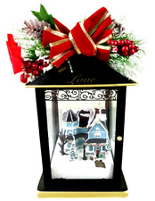 NWT Bradford Exhange THOMAS KINKADE Christmas Illuminated Lantern LOVE picture
