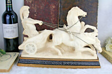 VTG italian Plaster Roman gladiator Chariot statue horses group circa 1970  picture