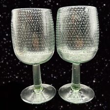 Art Glass Goblet Set Clear With Controlled Bubbles Bullicante Vintage 7”T 2.5”W picture