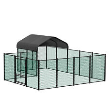 13FT Metal Chicken Coop Outdoor Walk-in Poultry Cage w/ Cover Pen Hen Run House picture