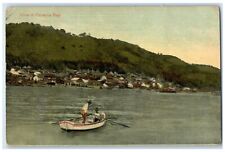 1903 Boat Canoeing Houses View at Panama Bay Antique Posted Postcard picture