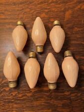 Lot of 7 Vintage GE Flair Pink Light Bulb 40 Watt Flame Tip - Tested Working picture