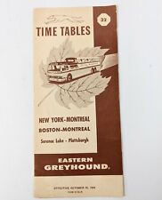 1958 New York Boston Montreal Greyhound Bus Time Table Pocket Brochure 32 picture