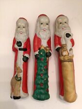 Vintage Dime Store Santas 10” Pencil Santa Figurines Lot Of 3  picture