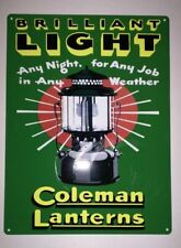 Brilliant light Coleman Lanterns Reproduction vintage Metal Sign 9x12 50160 picture