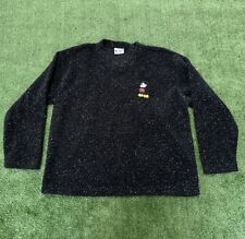 Vtg Walt Disney World Mickey Mouse Pullover Sweater Top Sz L Black Speckled USA picture