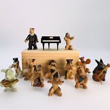 13 pc Vintage Wooden Carved Dogs Musical Dog Band Figurines Japanese ANRI picture