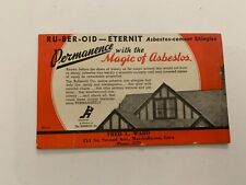 c.1930's Ru-Ber-Old Eternit Asbestos Cement Shingles Ink Blotter Marshalltown IA picture