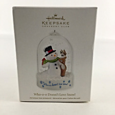 Hallmark Keepsake Christmas Ornament Who-o-o Doesn't Love Snow Globe New 2012 picture