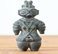 Japanese Dogu Jomon period Clay statue Earthen figure Doll Ancient Black 11.7cm picture
