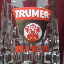 TRUMER PILS BIER vtg glass stein Austria pilsner beer tankard Salzburg ale OG picture