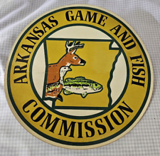 Vintage Arkansas Game And Fish Commission round logo STICKER EXTREMELY RARE picture