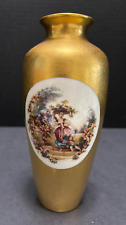 Pickard Vase with Fragond Style Courting Scene Medallion Vintage USA 7.5