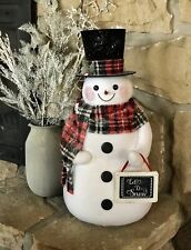Large snowman with top hat and let it snow sign Christmas Holidays Winter Decor picture