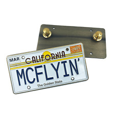 FF-018 MCFLYIN Back to the Future License Plate Medallion Pin with dual pin back picture