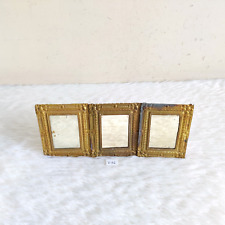 1940s Vintage Glass Mirror Tin Frame Old Vanity Decorative Collectible 3Pcs V196 picture
