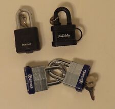 Padlocks lot of 4 with keys Master, Brinks, True Value. locks picture