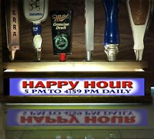 LED LIGHTED REMOTE CONTROL HAPPY HOUR BEER TAP HANDLE DISPLAY BAR SIGN HOLDS 6 picture