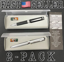 2-Pack 2in1 Electronic Vibration Massage Metal Ballpoint Pen, Silver/Black*READ* picture