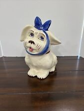 Vintage Shawnee Pottery Muggsy with Toothache Cookie Jar Blue Tie/Bow - SeeNote picture