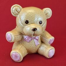 Vintage Ceramic Brown INARCO Stitched Teddy Bear Baby Nursery Planter picture
