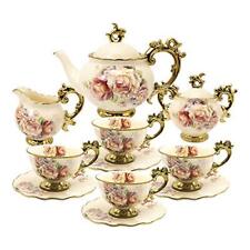15 Pieces British Porcelain Tea Set Floral Vintage China Coffee Set Wedding Tea picture