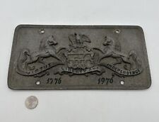 Vtg 1976 Pennsylvania State Flag Pewter Front License Plate Auto Tag PA Keystone picture