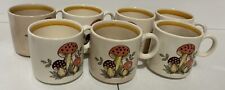 7 Vintage Sears Roebuck 1977 Merry Mushroom 8 oz Ceramic Coffee Mugs Japan picture
