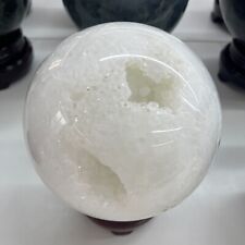 9.2LB 5.3'' Large Natural Moss Agate Geode Druzy Sphere Quartz Crystal Ball picture