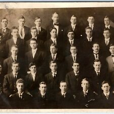 c1910s Large Group Gentleman RPPC Matching Cool Men Real Photo Classy Suits A160 picture