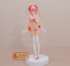 Anime Re Ram Pink Swimsuit Wedding dress cute girl PVC Figure Statue Toy Gift picture