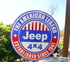 JEEP THE AMERICAN LEGEND  PORCELAIN ENAMEL  SIGN  48 INCHES 4 FEET  DSP picture
