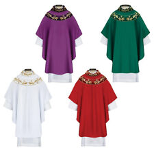 Gothic Style Embroidered Cowl Collar Chasuble Torino Collection 51In x 59In Red picture