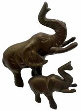 Elephant Figurine Bronze 6” Grannycore Vintage VTG Office Home Decor VTG picture