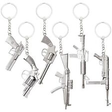 6 Pack Metal Military Gun Keychains for Men, 6 Assorted Designs and Sizes picture