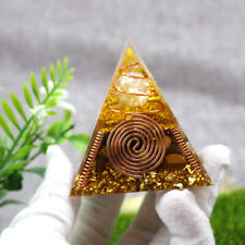6CM Wealth Crystal Quartz Natural Orgonite Pyramid Chakra Healing Energy Stone picture