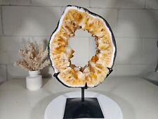 8.10 LB  AAA Citrine Wheel Quartz Crystal Druzy on Stand (A90) picture