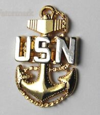 USN NAVY CHIEF PETTY OFFICER BASIC ANCHOR LAPEL PIN BADGE 1.25 INCHES picture