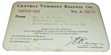 1938-1939  CENTRAL VERMONT RAILWAY EMPLOYEE PASS #3073 TP&W picture