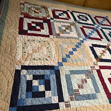 Antique Hand Stitched Patchwork Quilt 70”x70”  Beautiful picture