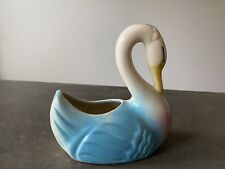Vintage Shawnee Pottery Pastel Swan Ceramic Planter 5.5x5.5” picture