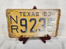 1953 TEXAS LICENSE PLATE Yellow Vintage NR 9235 picture